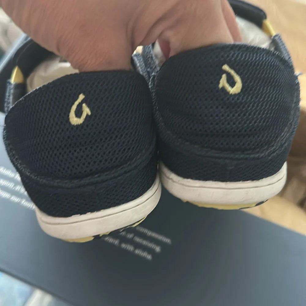 Olukai Navy Kids Slip-On Shoes